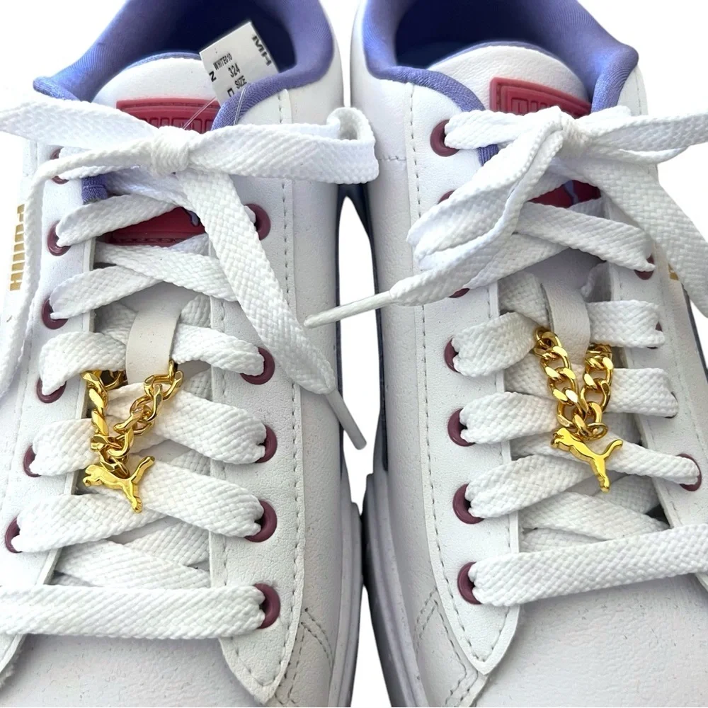 NWT Puma Womens Mayze Lace Up Platform Sneakers Shoes Size 8 Lilac-White - Picture 4 of 10